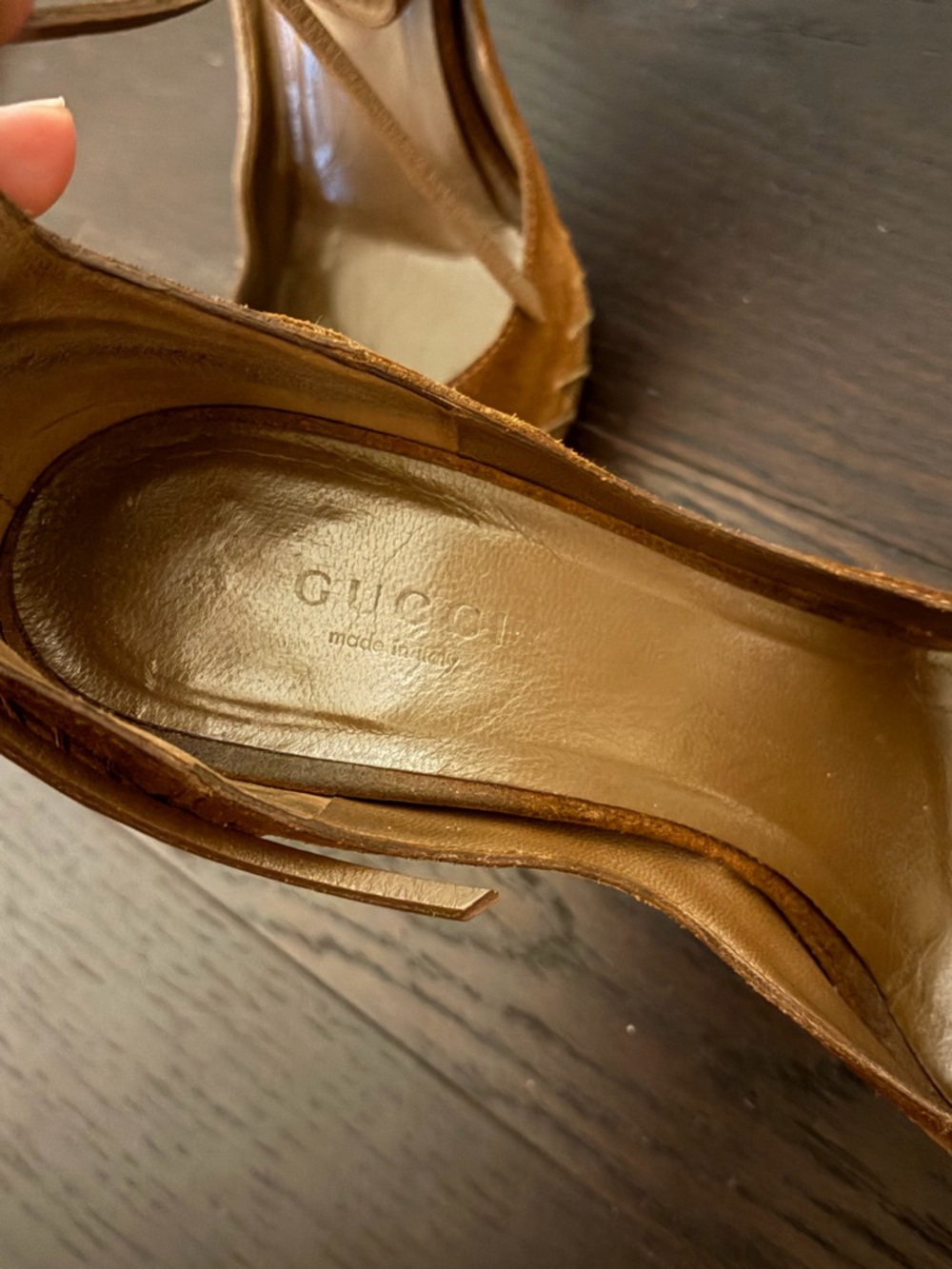Gucci Brown Suede Pointed-Toe Lace-Up Stiletto Pumps - Picture 8 of 8
